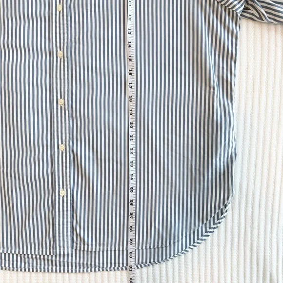 Gap x DÔEN Blue Striped Button Down Shirt with Eyelet Lace Collar - Picture 8 of 10